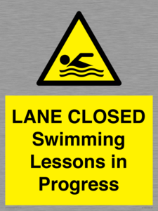 LANE CLOSED Swimming Lessons in Progress